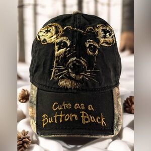 Buckwear Realtree ToddlerBoys Buck Hunter Cap Hat Black Camo Baseball EUC